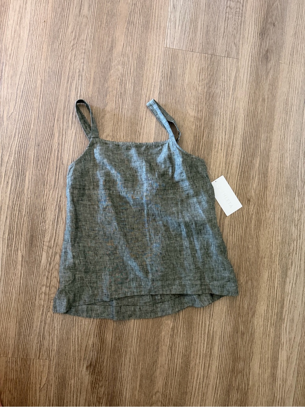 Athleta Green Linen Cami Tank
